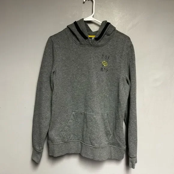 Fox Racing hoodie women’s size Medium M Raised on fumes rose design gray - Picture 4 of 4